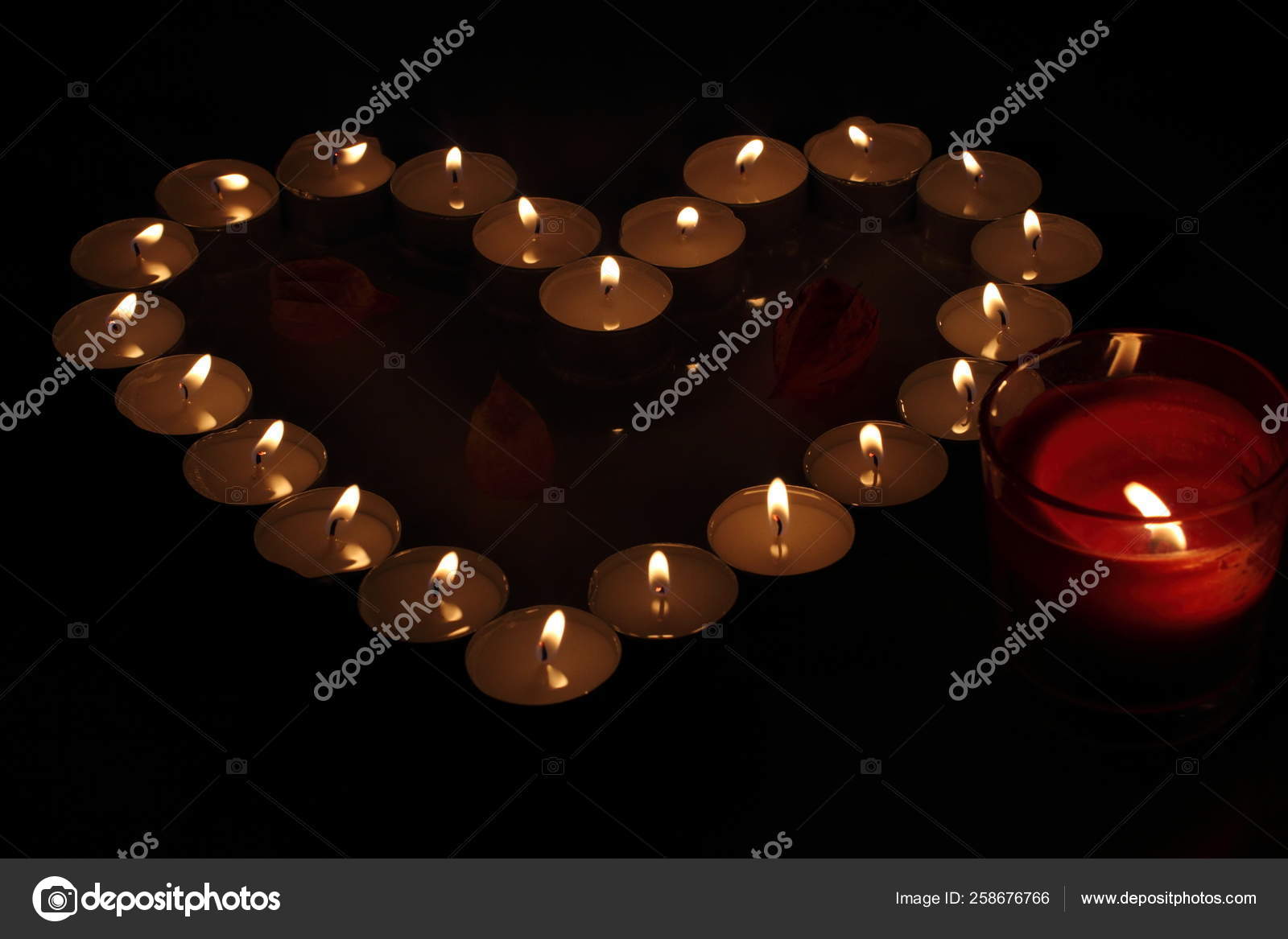 Heart Candles Sign Love Romantic Evening Stock Photo by ©YAYImages